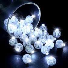 30Pcs LED Balloon Lights Mini round LED Ball Lights, White  Battery Powered, fo