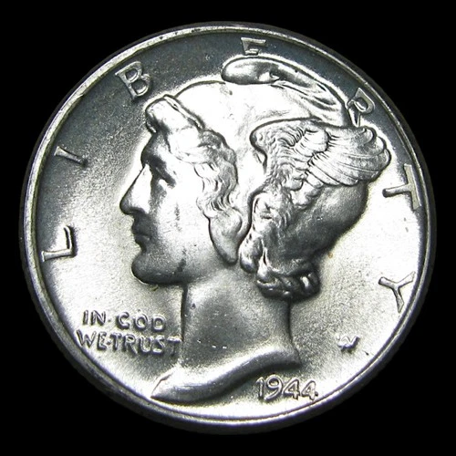 1944-D Mercury Dime Silver ---- Gem BU+ FB Condition Stunning ---- #PP838