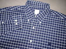 Brooks Brothers Non-Iron Long Sleeved Blue Plaid Button Up Shirt Men's Large