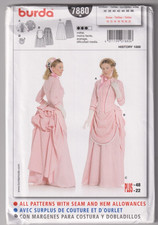 7880 BURDA History 1888 - COSTUME: BODICE SKIRT  BUSTLE - Size: 10 to 22