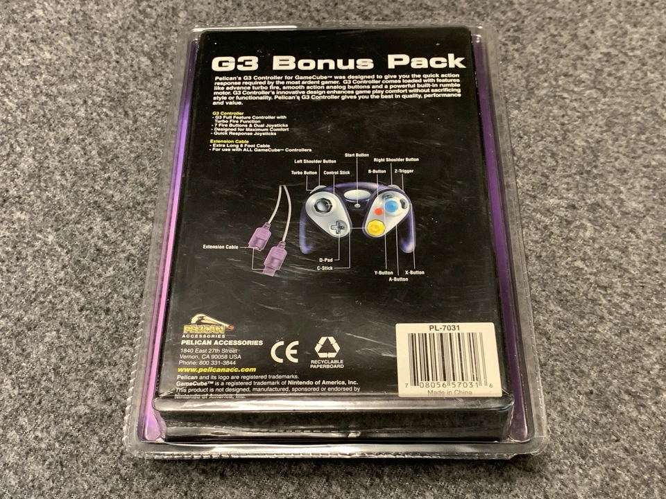 Pelican G3 Controller Bonus Pak for GameCube - Brand New Factory Sealed MINT! - Image 2 of 2