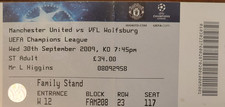 RARE TICKET STUB-MANCHESTER UNITED v WOLFSBURG- CHAMPIONS LEAGUE- SEPTEMBER 2009