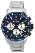 Festina Timeless Chronograph Tachymeter Blue Dial F20560-2 F205602 Mens Watch