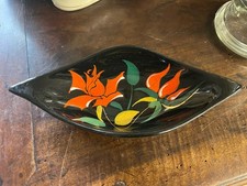 Ancien 1950 plat, plateau Longwy Bagatelle Décoré à la main. Décor floral