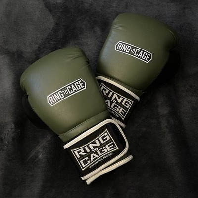 Ring to Cage x Japanese Style Olive Green Boxing Gloves Medium 12oz