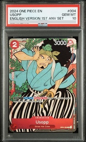 PSA 10 Gem Mint Usopp OP01-004 English 1st Anniversary Set 2024
