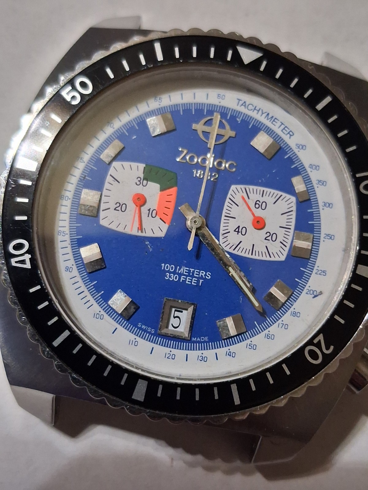 Zodiac Sea Dragon Men's  Date Chronograph Swiss Made. Swiss Wristwatch As Is