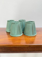 Turquoise Pleated Clip on Candle Empire Lamp Shades with Self Lining, RRP £25