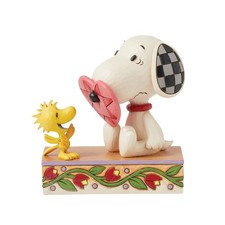 Jim Shore Peanuts Woodstock  Snoopy With Nose Through Heart Figurine 6016122