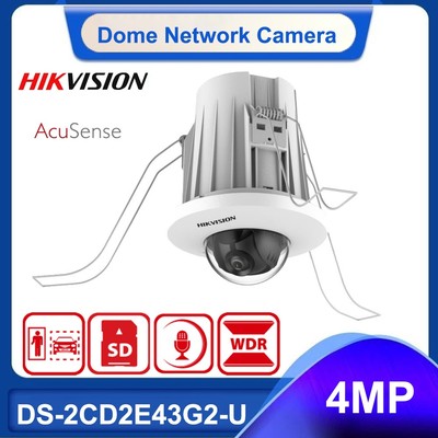 Original Hikvision DS-2CD2E43G2-U 4MP AcuSense Mini Dome Network Camera Mic PoE