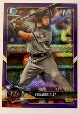 2018 Bowman Chrome Prospects Eduardo Diaz #BCP225 Purple Shimmer Refractor /655