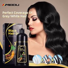 Meidu Black 3-in-1 Hair Color Dye Nourishing Hair Growth Shampoo 500ml Men Women