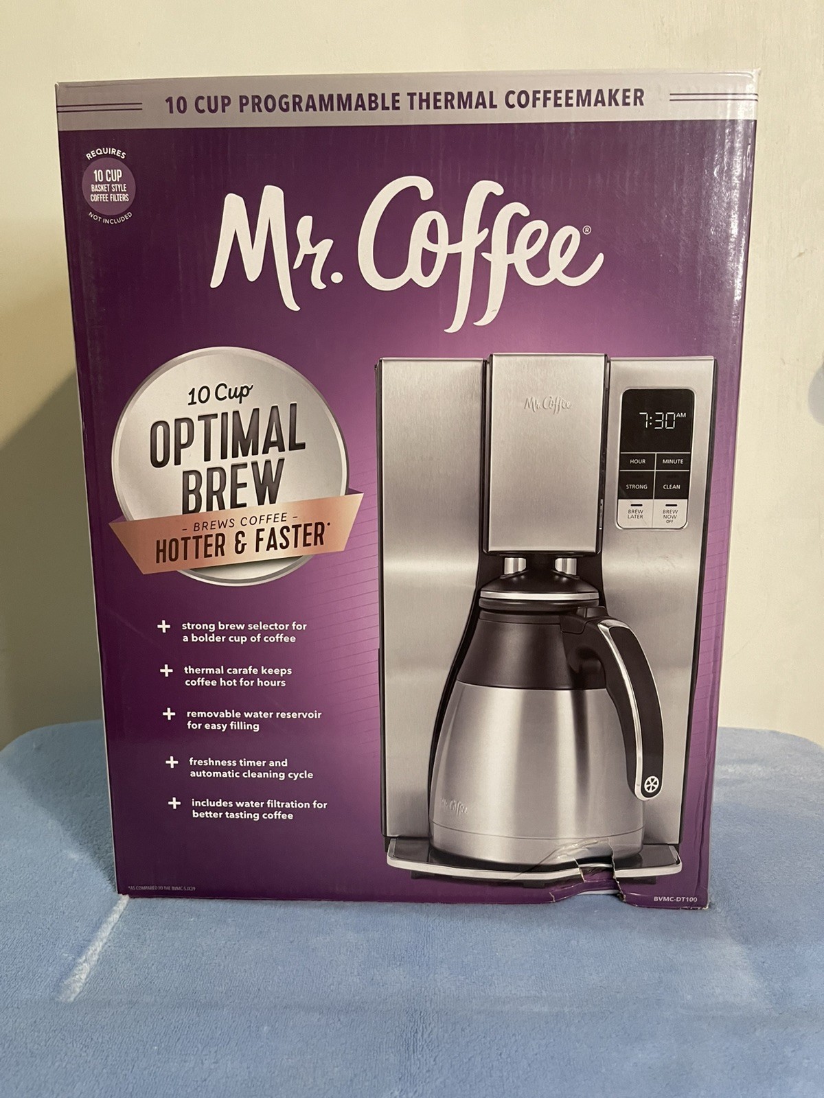 Mr. Coffee 10 Cup Programmable Thermal Coffeemaker, Optimal Brew 