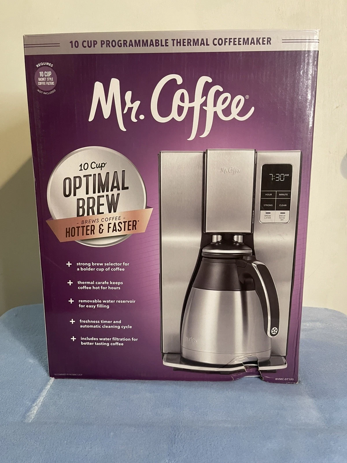 Mr. Coffee 10 Cup Programmable Thermal Coffeemaker, Optimal Brew
