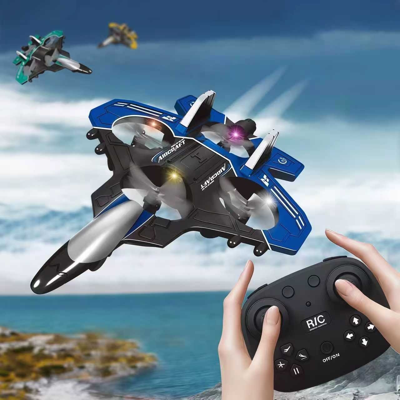 Large Remote Control Jet Remote Control Jet Fighter, 2.4GHz RC Aircraft with Stunt Flight, Drone ...