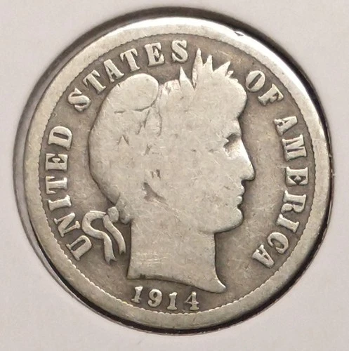 1914 BARBER DIME -- solid Good (G)