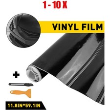 Gloss Vinyl Automotive Wrap Black 1-10X For Film Roll Sticker Wrap 59IN x11.8IN