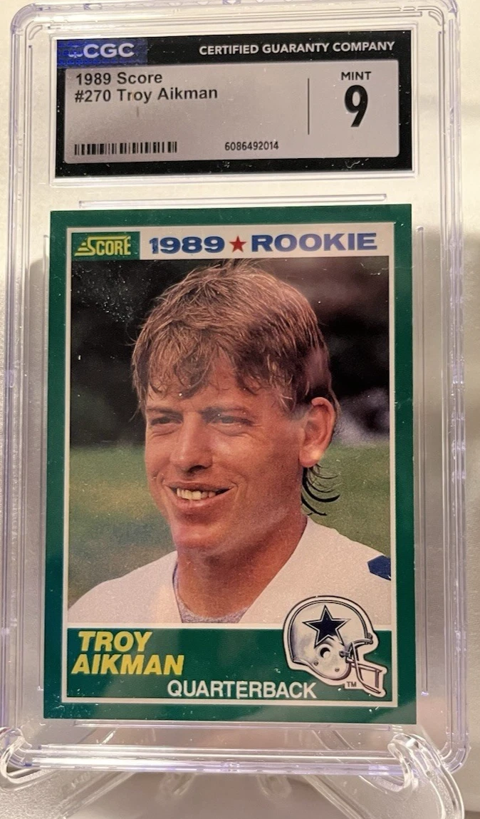 Troy Aikman Football Grade 9 Rookie Sports Trading Cards