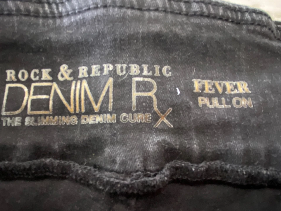 Rock & Republic Denim Rx Fever Pull On Jeans Dark Wash Size 14M - Image 3 of 4