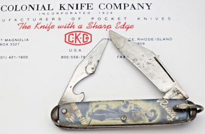 Vintage 1950's by Colonial   Two-Blade Jack Knife - RIN TIN TIN - Lightly Used