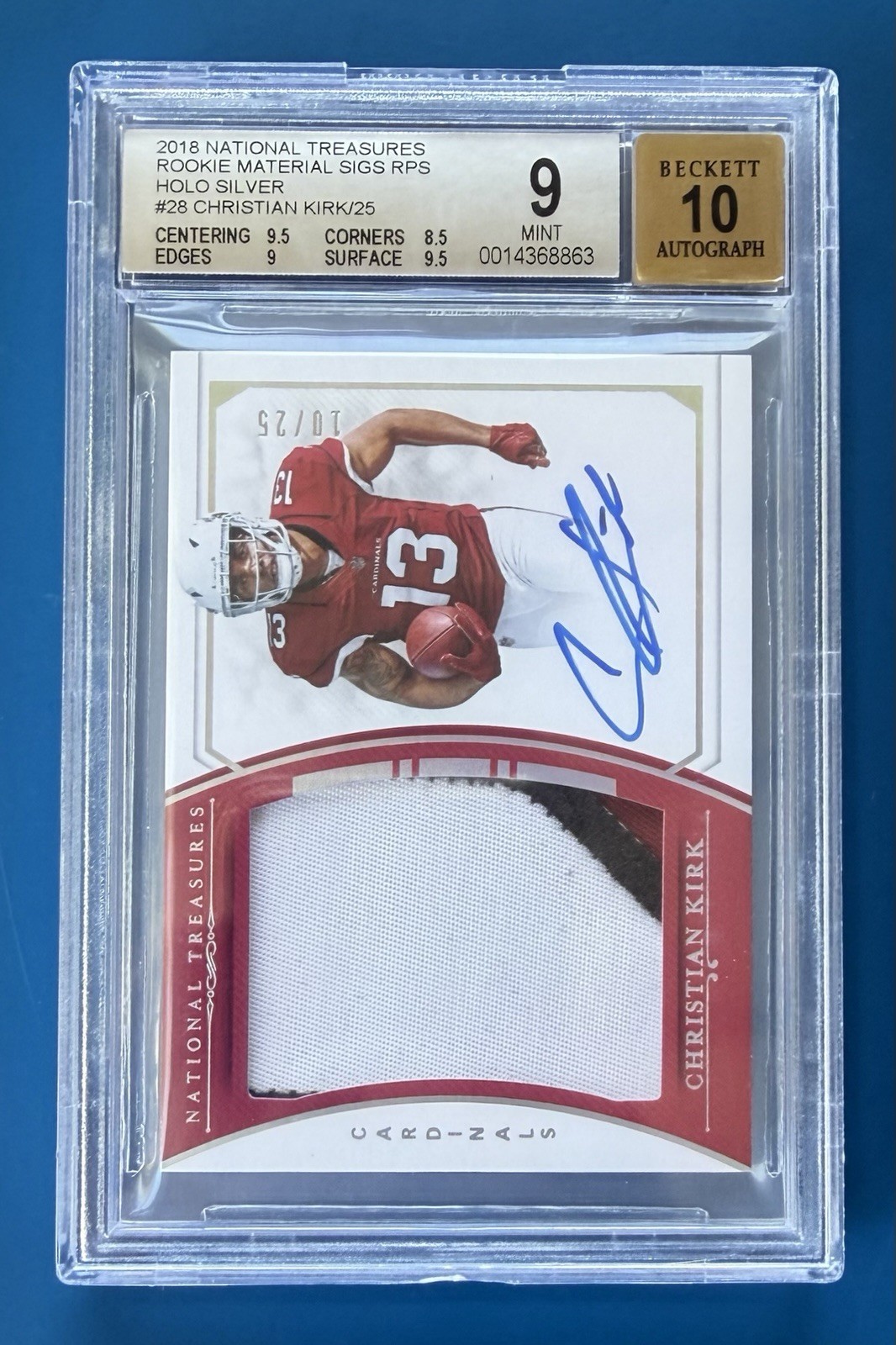 Christian Kirk Panini National Treasures Rookie Material Signatures Rps #RMSCK Base