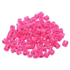 100 Pack Clothes Hanger Marker Number 30 Size Tag Fit 3mm Rod Rose Red