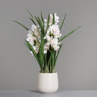 DPI Kunstblume Orchidee H 100 Cm Beige Pflanze Kunstpflanze