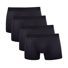 Men’s Cotton Rich Black Boxer Briefs – Soft Underwear with Elastic Waist