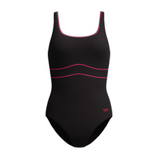 SPEEDO DAMEN BADEANZUG. SCHWARZ KONTURENFINSTERNIS FORMENDE BRUSTSTÜTZE KOSTÜM W26