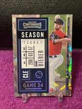 2020 Panini Contenders Shane Bieber #34 Season Ticket Cracked Ice SSP# 5/23