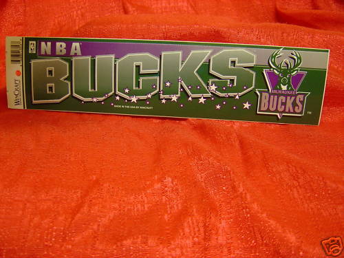 milwaukee bucks nba team logo bumper sticker style 1