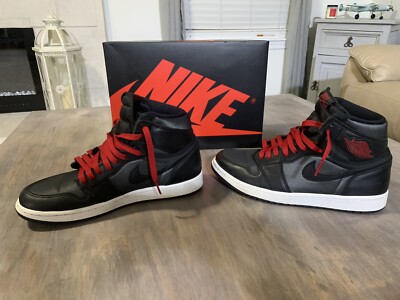 Air Jordan Retro High OG Sneakers Black Gym Red Air Sole Six Excellent  Cond 193654038670|