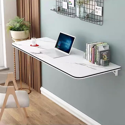 Space-Saving Wall Mounted Folding Table for Home & Office - White 27.6''x15.7
