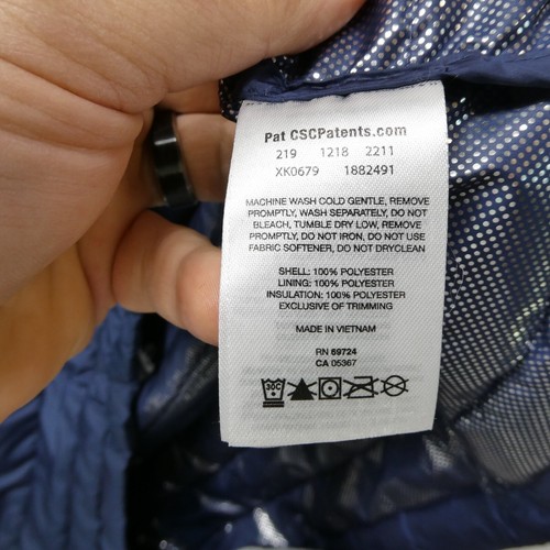 Columbia Long Puffer Jacket Damen Large Blue Omni Heat Hooded Lightweight Coat - Bild 4 von 7