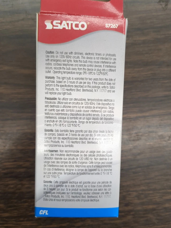 13W Yellow CFL Spiral Bug Light Bulb, 60W Equivalent, E26 S7267  SATCO - Image 4 of 4