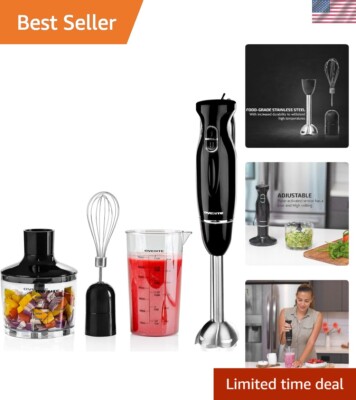 All-in-One 300W Immersion Hand Mixer with Beaker, Chopper & Whisk Attachments