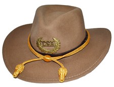ACW Civil War Confederate CSA  Butternut Brown Slouch Hat 57cm Medium Gettysburg