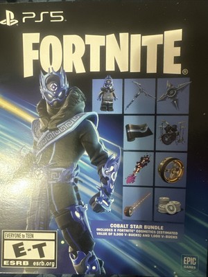 Fortnite Cobalt Star Bundle Code and 1000 V-Bucks Exclusive UNSCRATCHED NEW!
