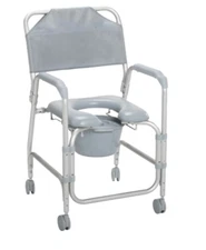 Drive Medical Lightweight Portable Shower Chair Commode with Casters