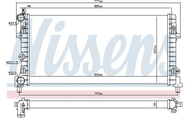 Radiateur NISSENS 695421 pour AUDI A1, VW POLO V et SEAT IBIZA IV 1.2 1.6 TDI