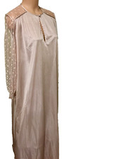Vintage Long Nylon nightgown lace Janice Young for Vanessa Lingerie Unused M/L