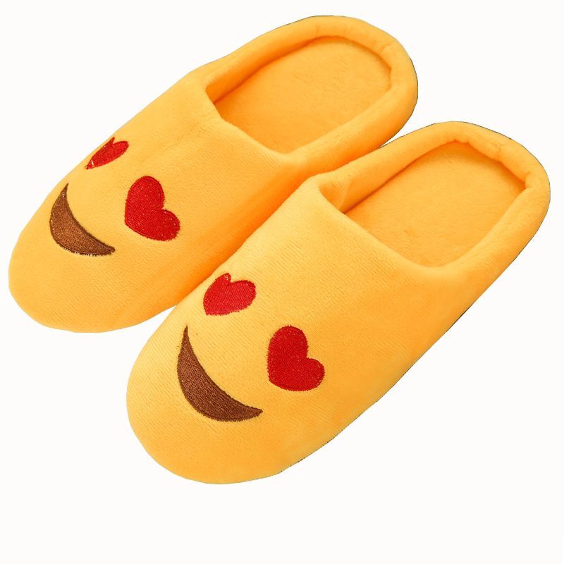 SAOLA Cotton Plush Home Slipper Soft Sole Non Slip Unisex Indoor Expression Slippers