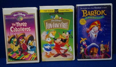 Children S Vhs Tapes The Three Caballeros Bartok Fun And Fancy Free Ebay