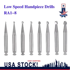 5 pcs Dental RA #1-8 Round Carbide Bur for Slow Speed Latch Type #1-8 RA Burs MX