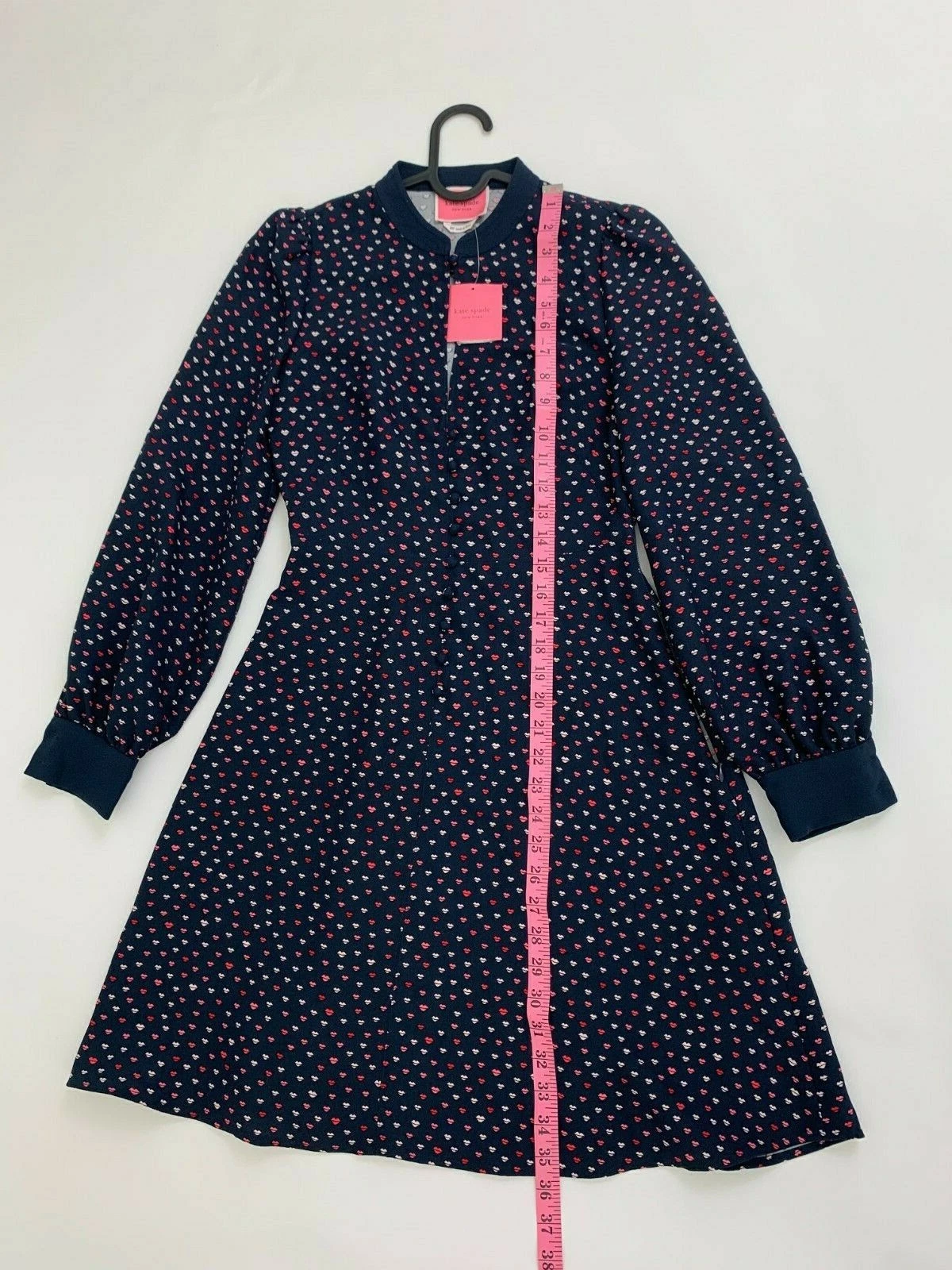 Abito New Kate Spade New York labbra crepe manica lunga taglia 00