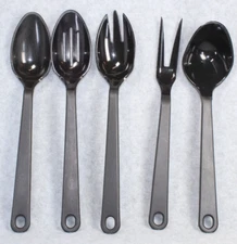 VTG 5 Taylor Made Products #53929 Utensils Slotted Spoon Ladel Fork Black 