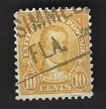 Scott# 642 10c James Monroe with FLA. Box cancel - (B-6)