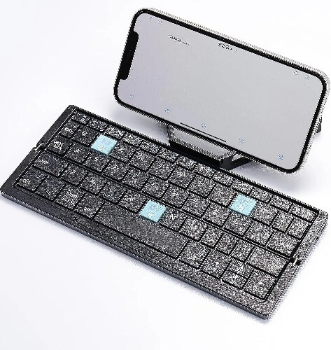 Foldable Bluetooth Keyboard with Magnetic Stand Aluminum Alloy Folding Keyboard - 第 12/13 張圖片