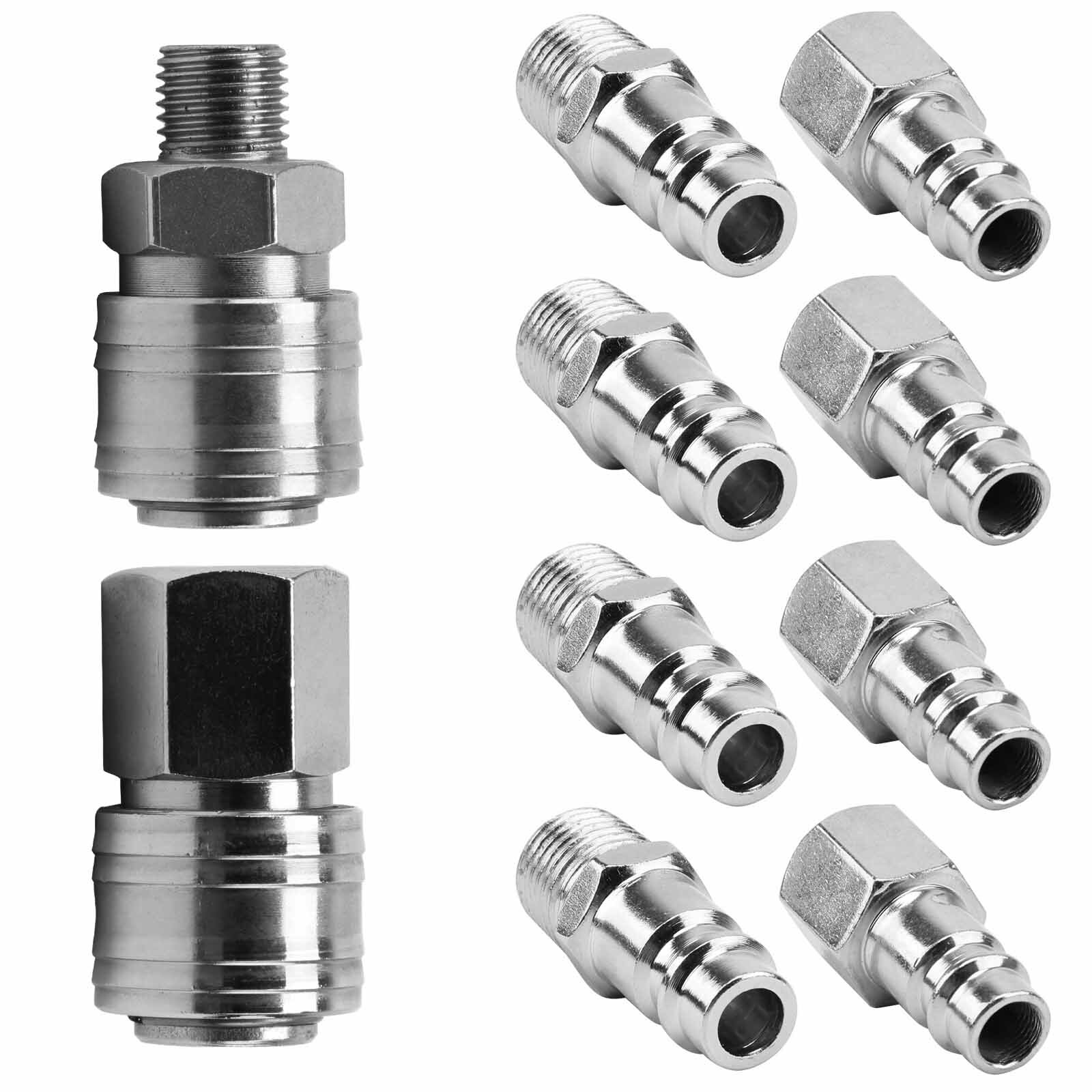 10pcs EURO Air Line Hose Compressor Fitting Connector Quick Release Set