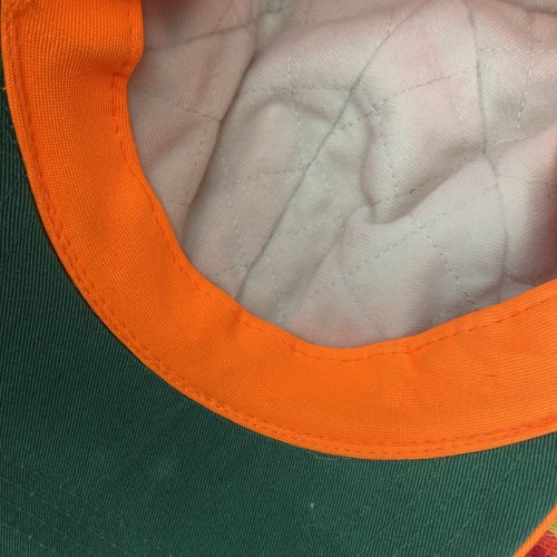 Vtg Blaze Orange Ear Flap Hunting Mens Hat Sz M Thick Insulated Trappers Cap - Picture 10 of 12